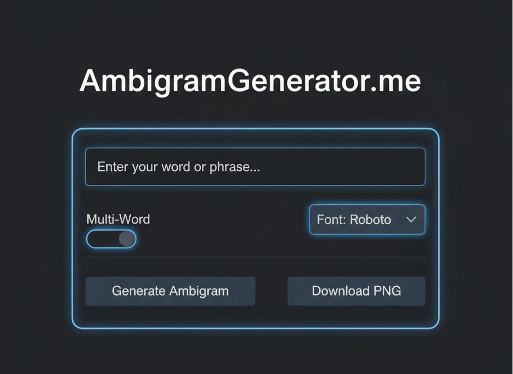A clean, professional interface of the best ambigram generator online free tool